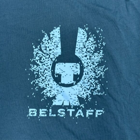 Belstaff England TShirt Blue Graphic Short Sleeve Cotton XXL - Picture 3 of 5
